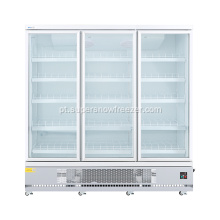 Geladeira tripla porta de vidro geladeira refrigerador vertical